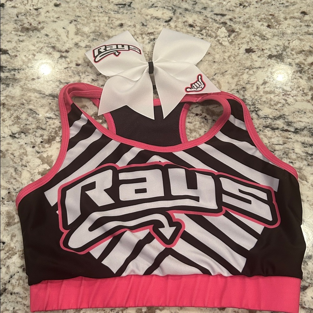 Rays Black and Pink Sports Bra with Bow
Not worn
